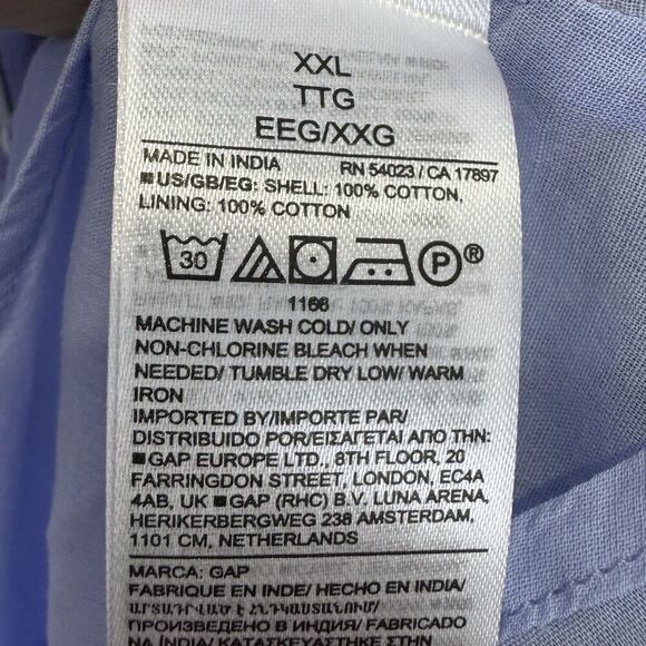 GAP Womens Babydoll Tank Dress XXL Blue Striped Rainbow Smocked Coastal Beachy - Picture 11 of 11